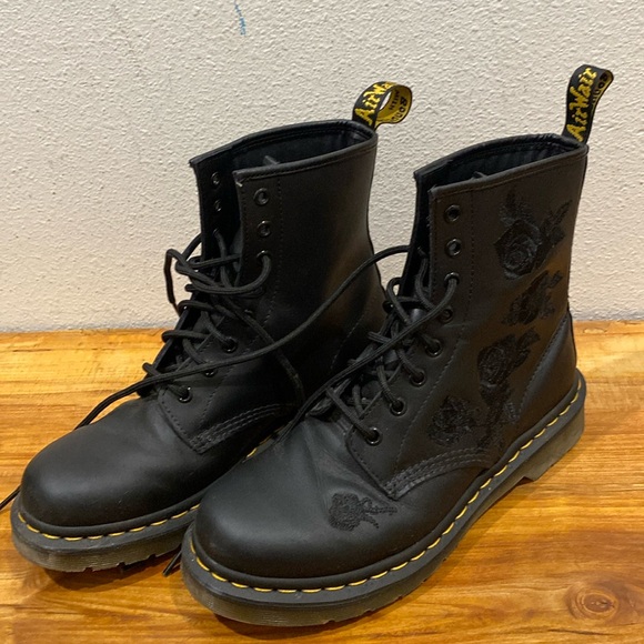 Dr. Martens Shoes - Dr. Martens Vonda Floral Lace-Up Boots